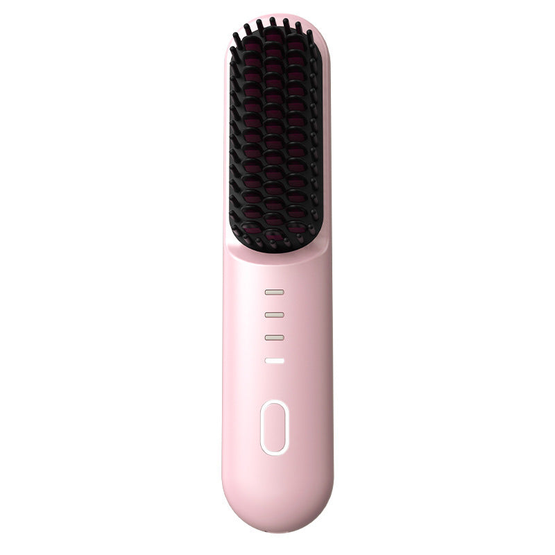 Wireless lazy-person portable hair straightening comb