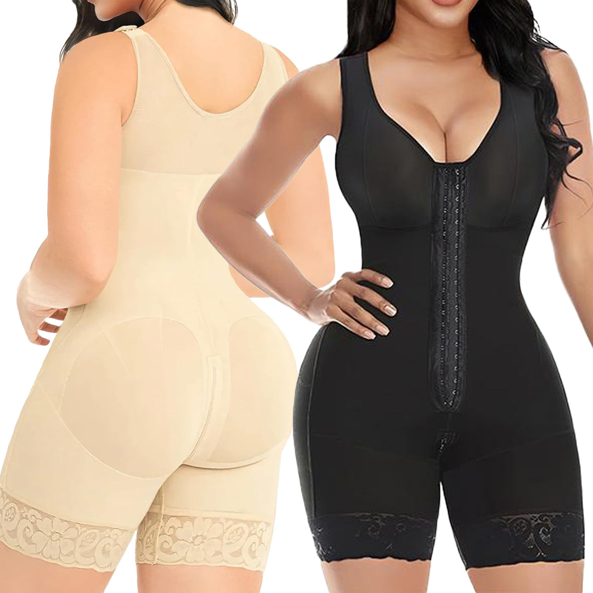Women's Body Shaping One-Piece Garment with Zipper